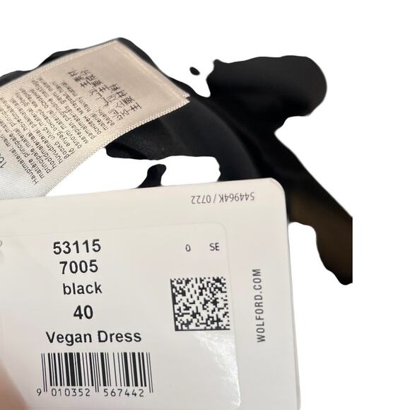 Wolford Vegan‎ Dress Shift Short Sleeve Faux Leather Black Size 40 US 10 - Picture 12 of 15